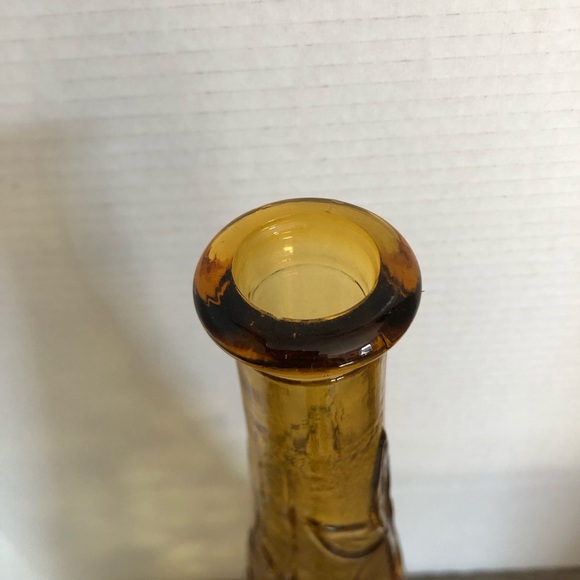 Vtg Amber Empoli Bottle with Fruit Design - Picture 3 of 9
